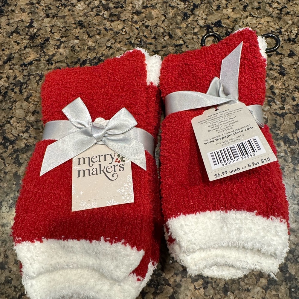Paper Store Set of 2 Christmas Socks NWT